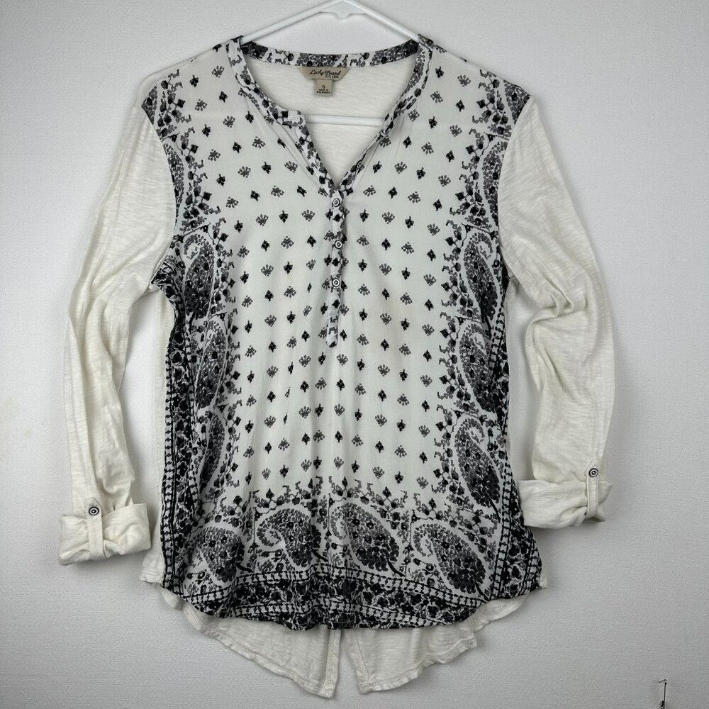 Lucky Brand LS Knit Henley w/ tab sleeve